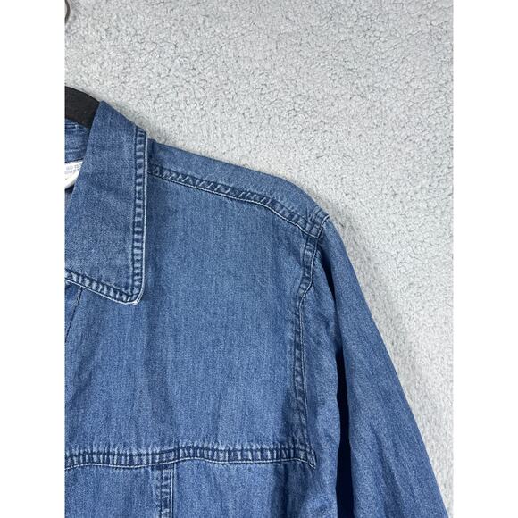 Club Z Denim Women's Christmas Denim Button Up Embroidered Stocking Size 2X - Picture 7 of 12